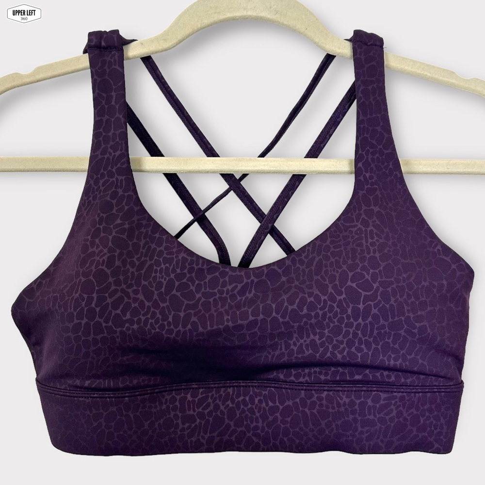 ZYIA Light N Tight LNT Purple Strappy Sports Bra Plum River Stone Medium